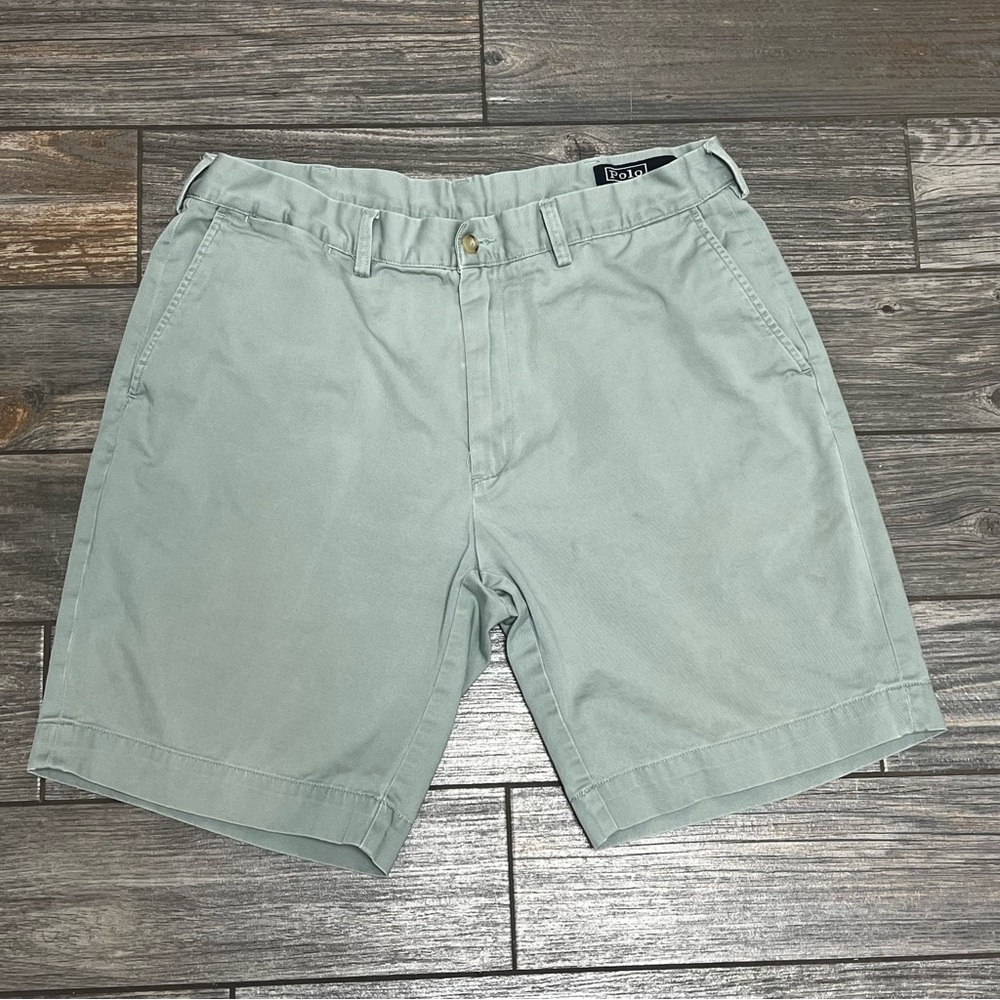 Polo Ralph Lauren Mens Shorts Size 36 Classic Fit 9" Cotton Twill Sage Green